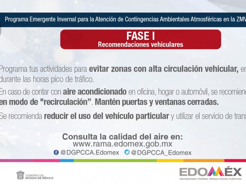 Emite Toluca recomendaciones tras activación de Contingencias Ambiental