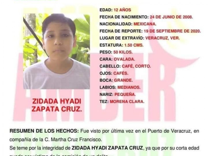 Emiten Alerta Amber para localizar a menor desaparecido en Veracruz.