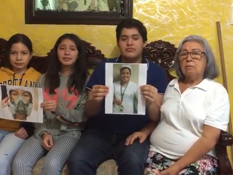 Emotivo mensaje de familiares a enfermera que combate el COVID19