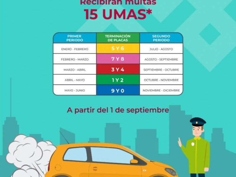 En agosto vence plazo para verificación vehicular