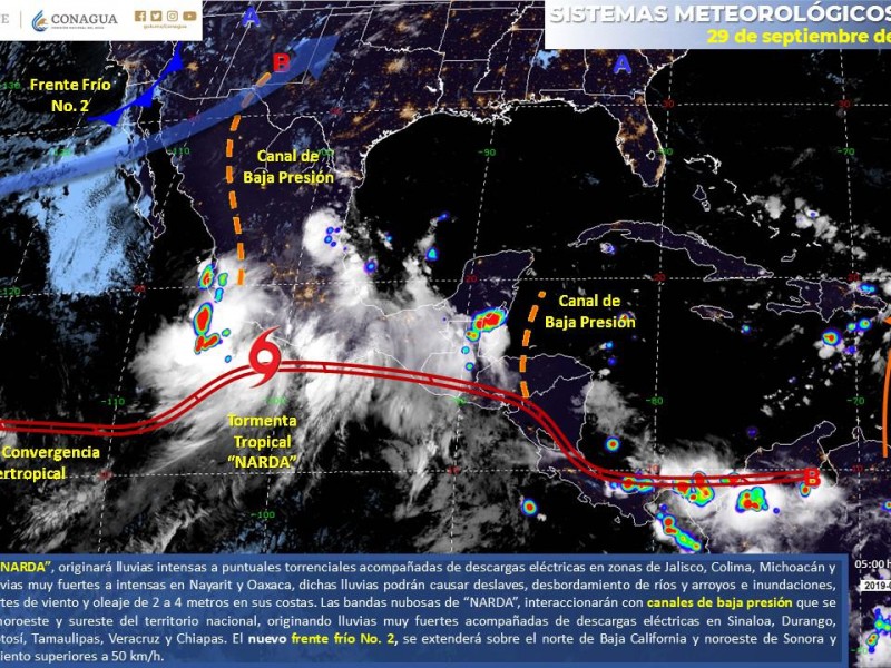 En alerta, PC Michoacán por tormenta tropical Narda
