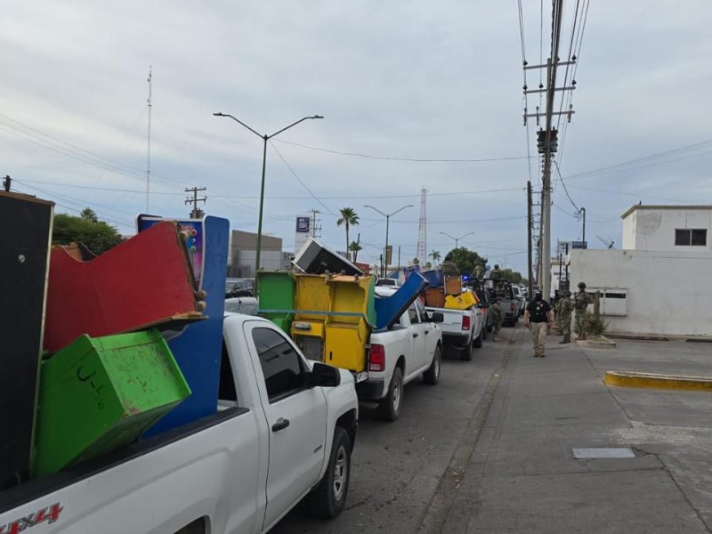 En Cajeme aseguran 37 máquinas tragamonedas