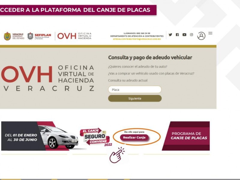 En línea puedes hacer el canje de placas en Veracruz
