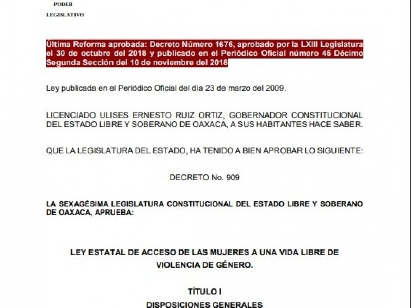 En Oaxaca existen leyes que protegen a la mujer