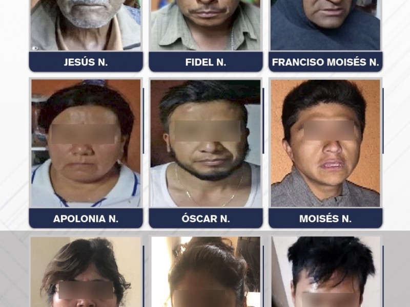 En prisión 9 personas detenidas durante cateos