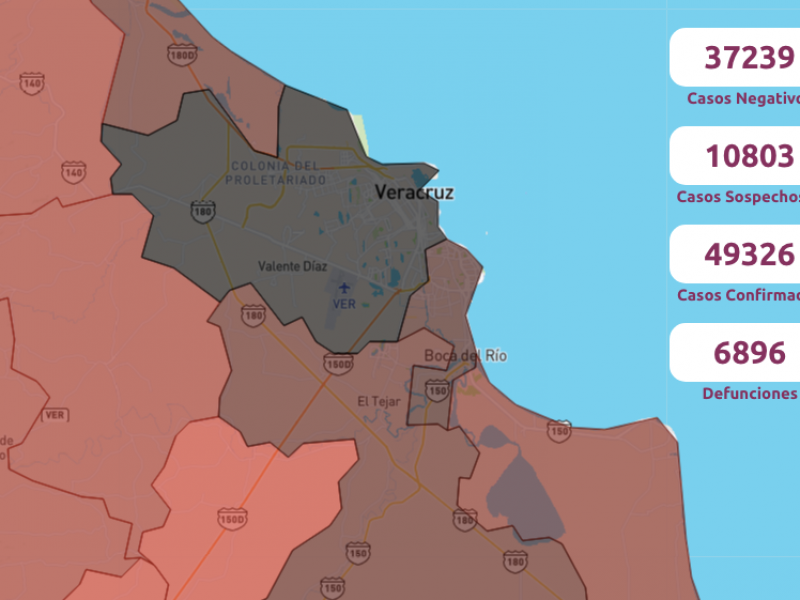 En un día hay 337 contagios de COVID19 en Veracruz