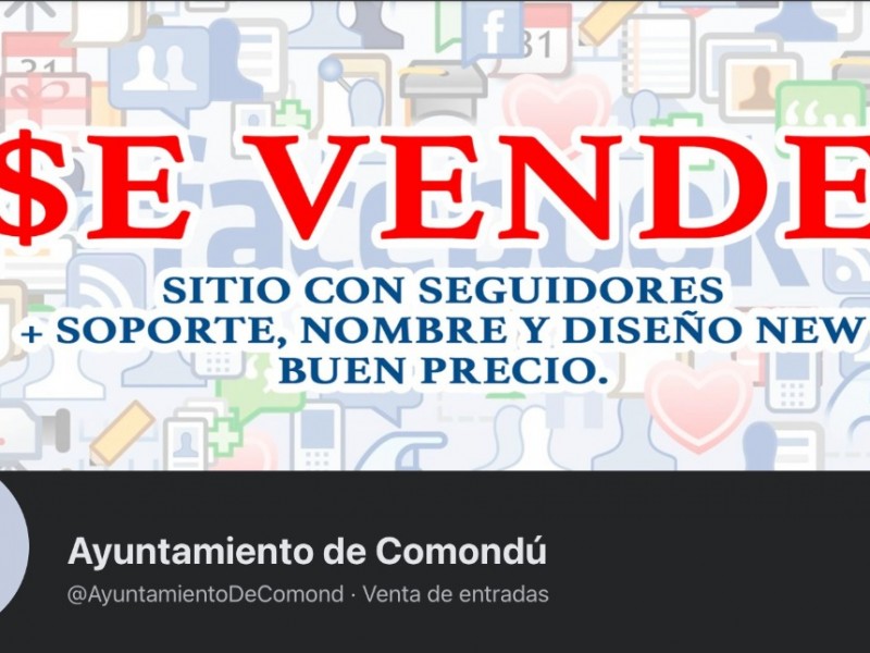En venta página de redes sociales del H. Ayuntamiento Comondú