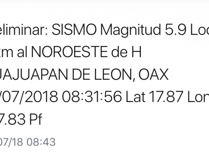 En Veracruz sin registro de daños por sismo