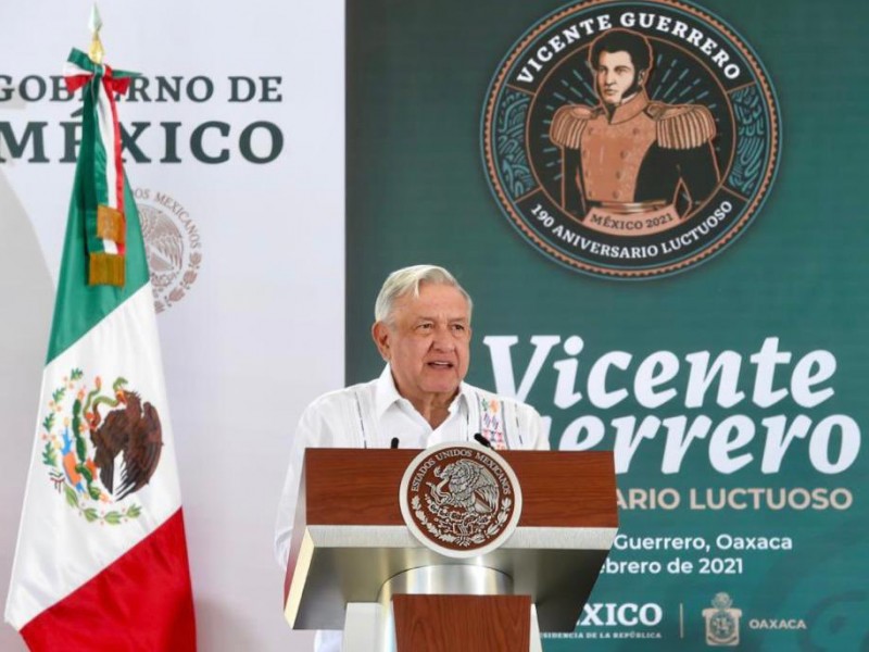 Encabeza AMLO 190 Aniversario luctuosa de Vicente Guerrero