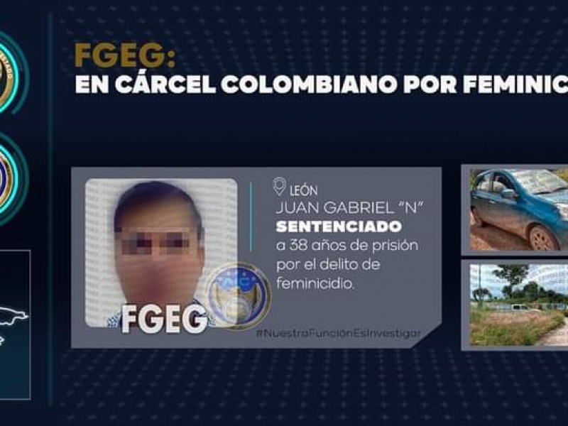 Encarcelan a hombre por feminicidio; le dan 38 años