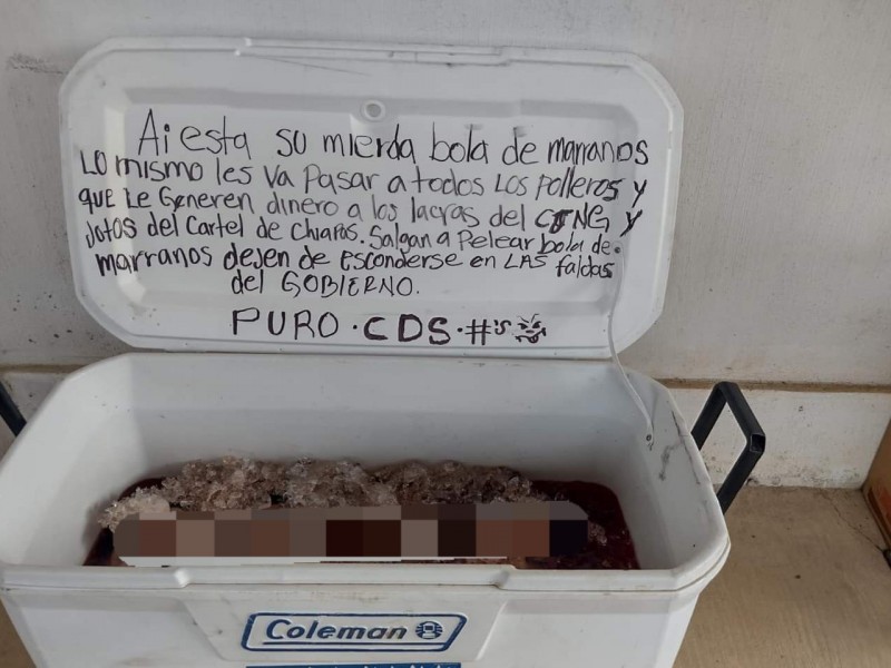 Encuentran 4 cabezas humanas en hielera