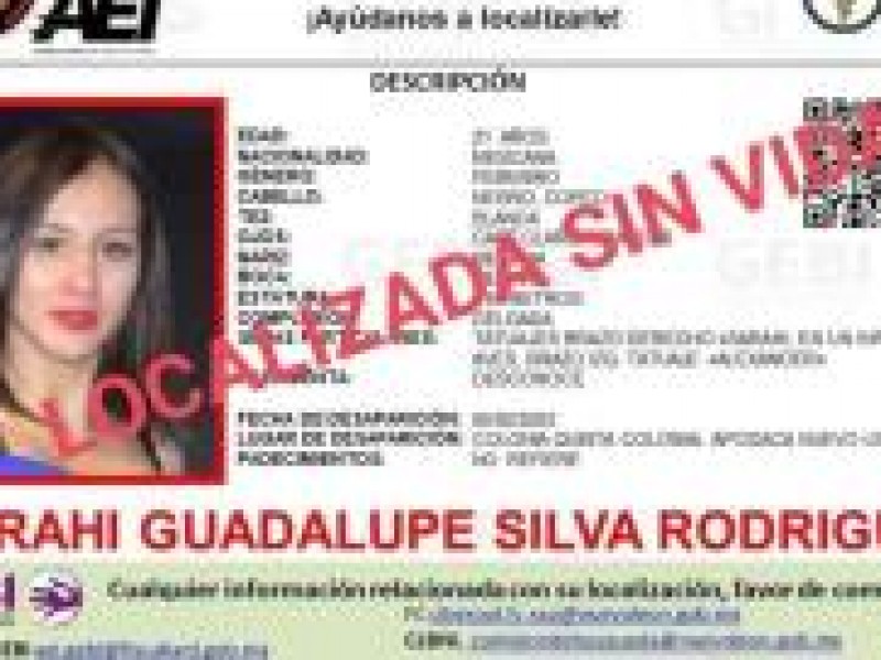 Encuentran muerta a joven desaparecida en Nuevo León