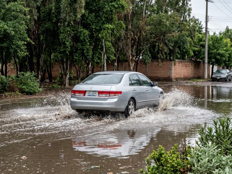 Enorme laguna de aguas negras invade la avenida Algodones en Guasave