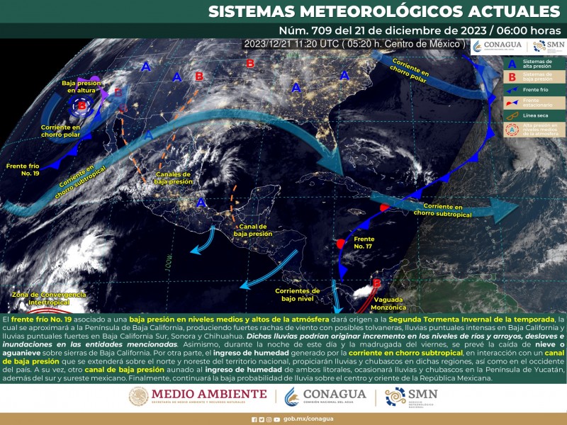 Entra a México la segunda tormenta invernal