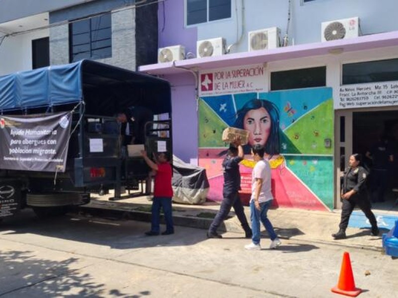 Entrega SSyPC ayuda humanitaria a migrantes en Chiapas