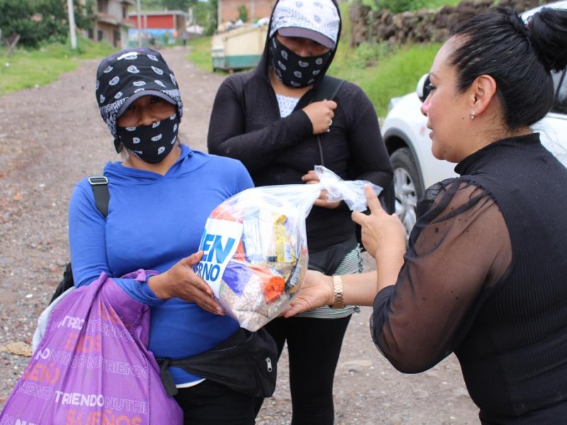 Entregan despensas a familias vulnerables de colonia zamorana