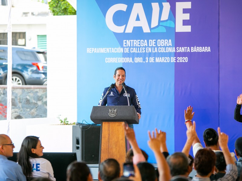 Entregan obras de repavimentación en la colonia Santa Bárbara