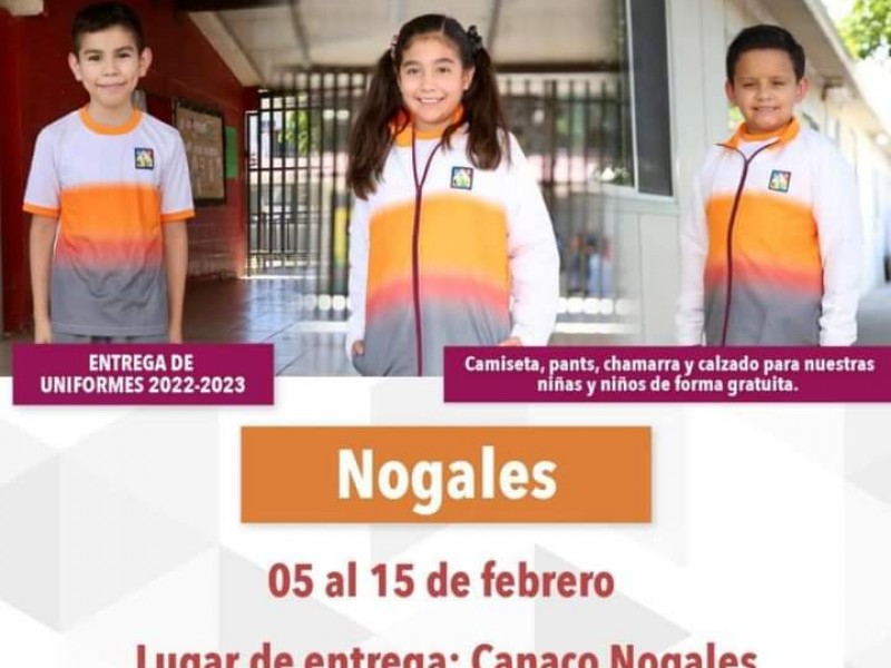 Entregarán uniformes en mes de febrero a educación básica