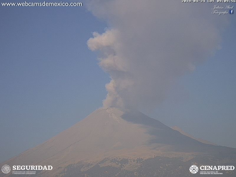 Episodio de desgasificación registró el Popocatépetl