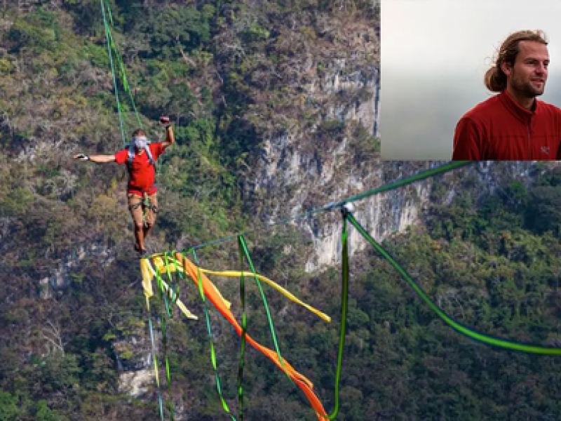 Video: Equilibrista alemán rompe récord en el cañón del sumidero