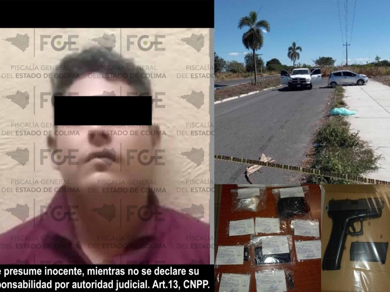 Es detenido con arma y narcótico durante persecución