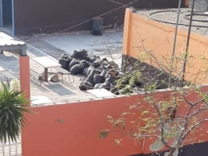 Escuela con problemas de acumulación de basura