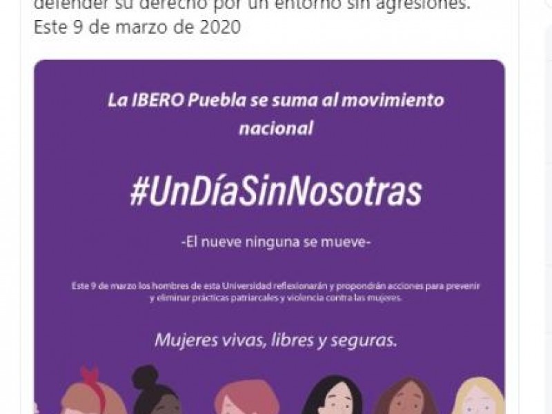 Escuelas poblanas se unen al paro nacional #UnDíaSinMujeres