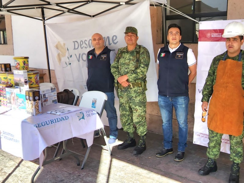 Esta semana, canje de armas en Morelia y Zamora