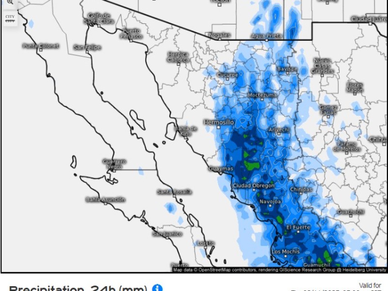 Esta semana se esperan lluvias en la sierra en Sonora