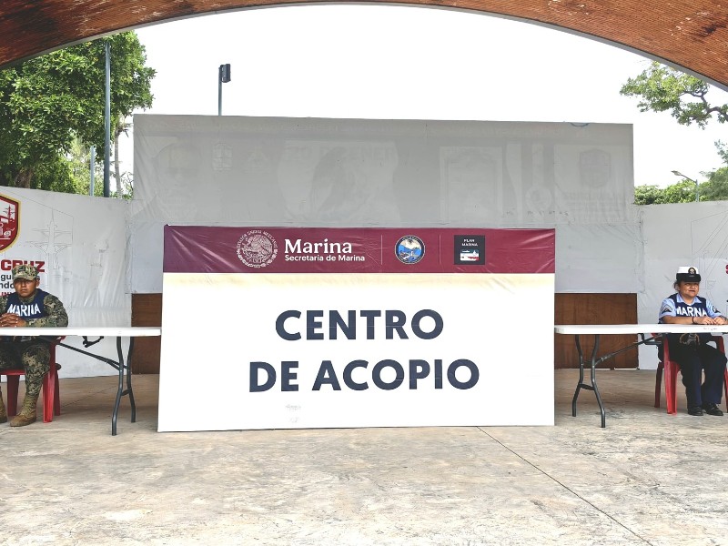 Establecen dos centros de acopio en Salina Cruz por parte de Marina