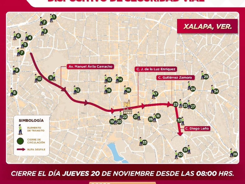 Estas calles permanecerán cerradas por desfile en Xalapa