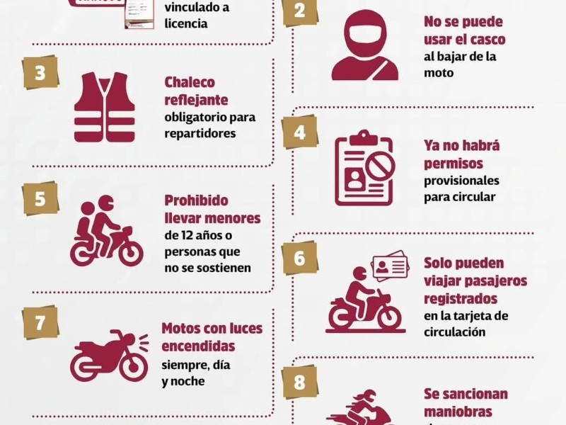 Estas son las nuevas disposiciones para Motociclistas