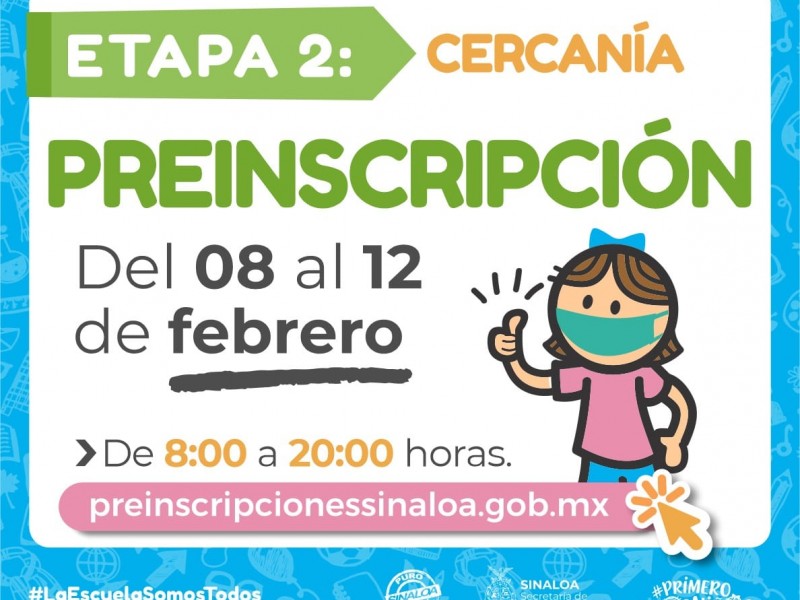 Este lunes arranca la segunda etapa de preinscripciones en línea