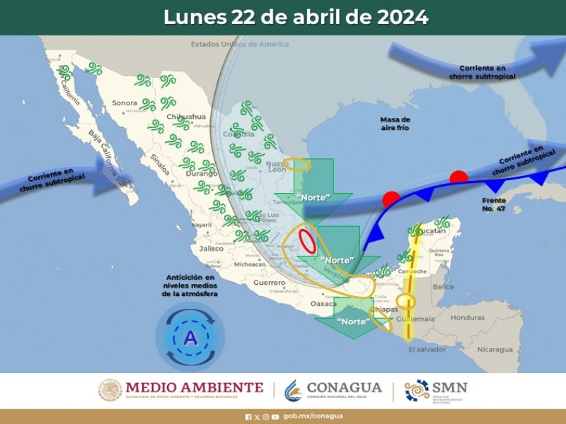 Este lunes habrá máximas de 27 grados en Guaymas