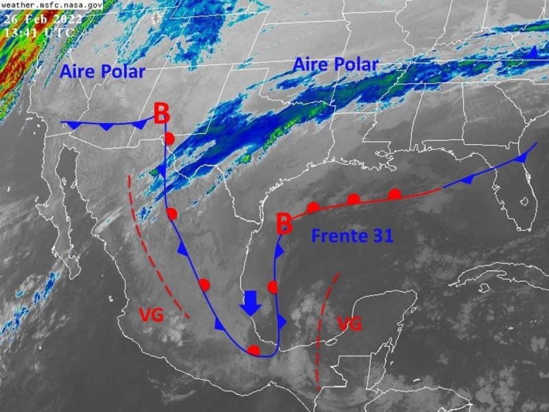 Esto ocasionará el frente frío número 31 en Veracruz
