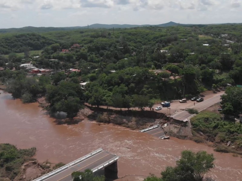 Estragos de carreteras Culiacán-Mazatlán por tormenta 