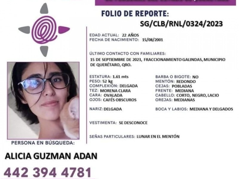 Estudiante desaparecida se encuentra bien y en otro estado