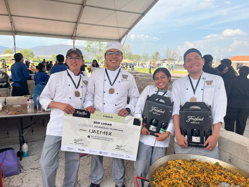 ESTUDIANTES DE GASTRONOMÍA DE UAEMéx GANAN SEGUNDO LUGAR EN PAELLAFEST2023