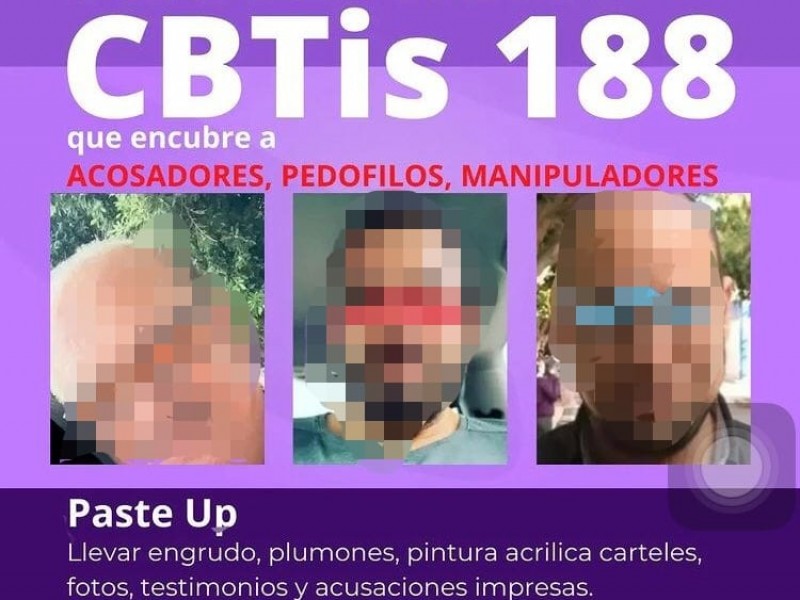 Estudiantes denuncian a 3 maestros en CBTis 188