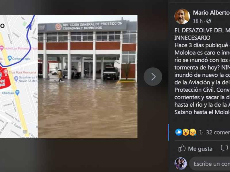 Evidencía Investigador posible causa de inundaciones en Tepic