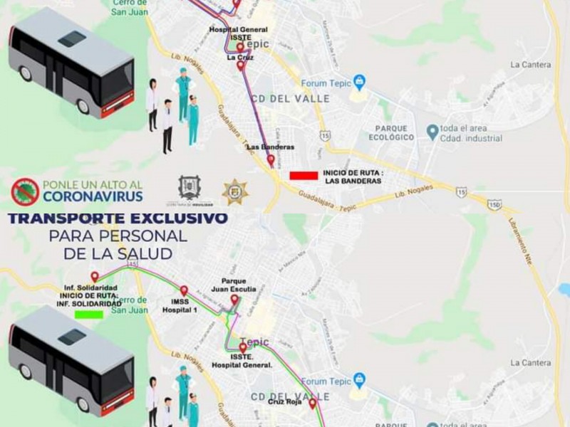 Exhorta Movilidad a utilizar el transporte para personal de salud