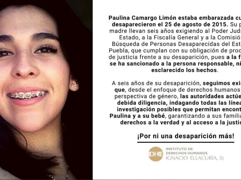 Exigen esclarecer desaparición de Paulina Camargo, ya pasaron 6 años