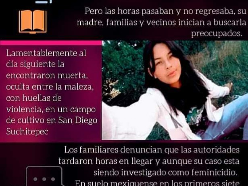 Exigen justicia por homicidio de Jessica en Villa Victoria