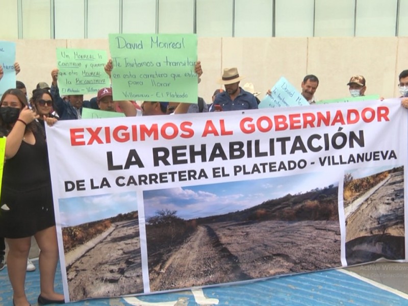 Exigen reparación de carretera entre Villanueva y el Plateado