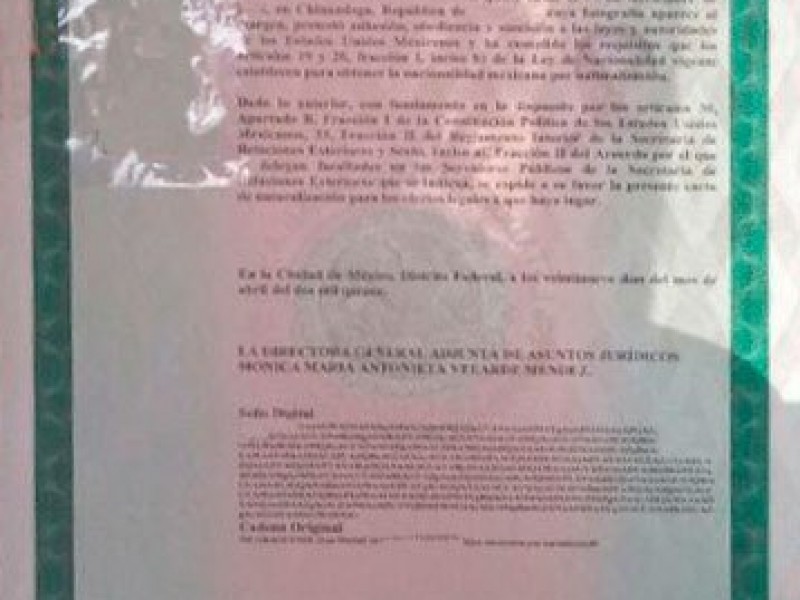 Expiden 10 cartas de naturalización en Torreón