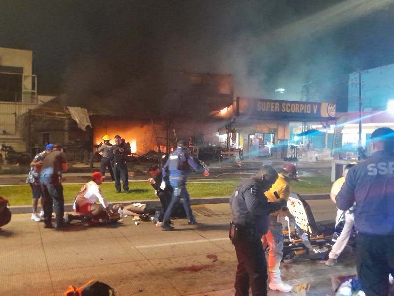 Explosión en taqueria, deja 5 personas heridas y una muerta en Mazatlán