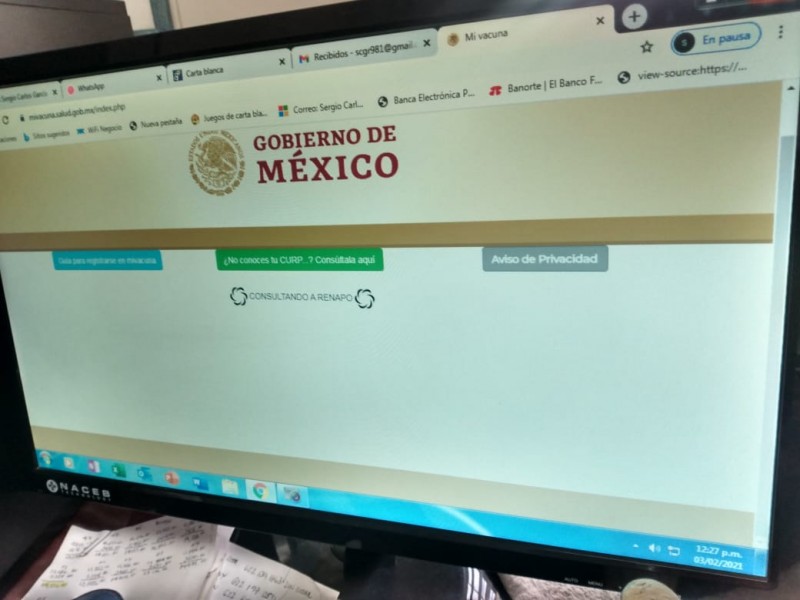 Falta de planeación saturó página para registro de vacunación