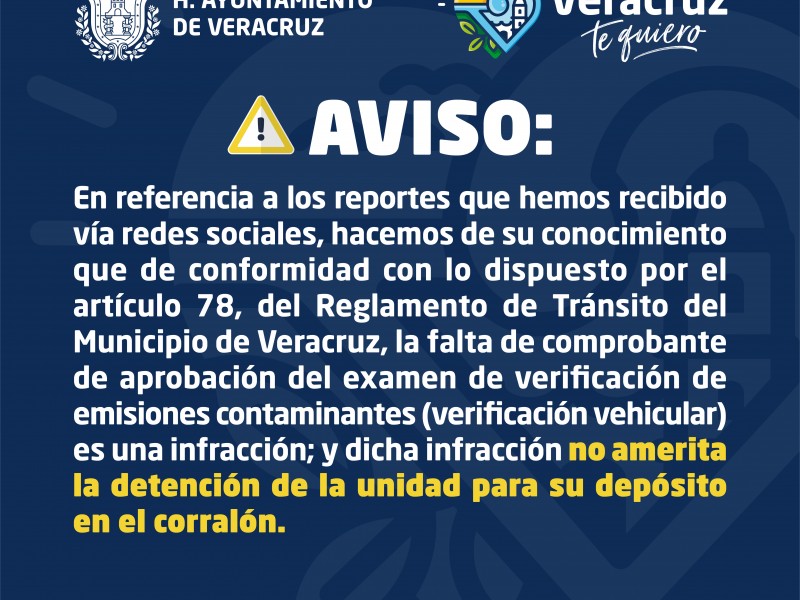 Falta de verificación no amerita corralon:Tránsito