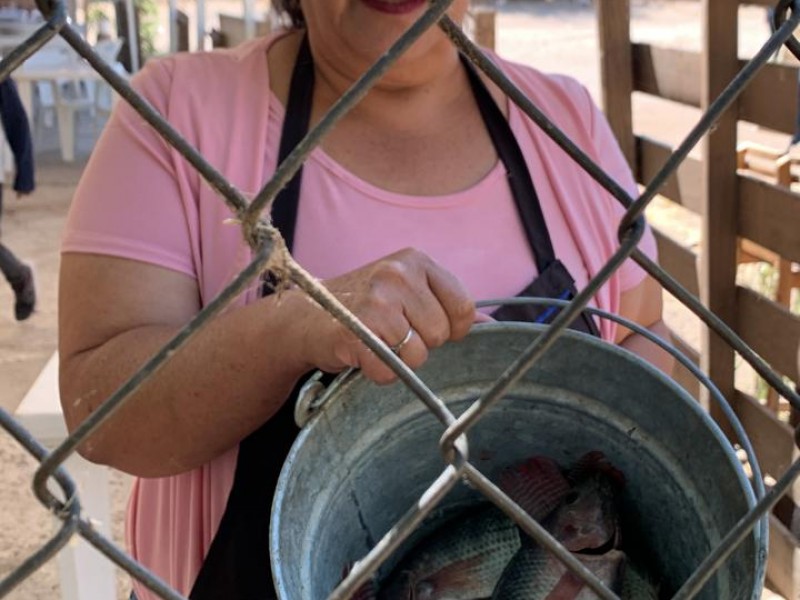 Familias de pescadores en la Presa El Palote afectados.