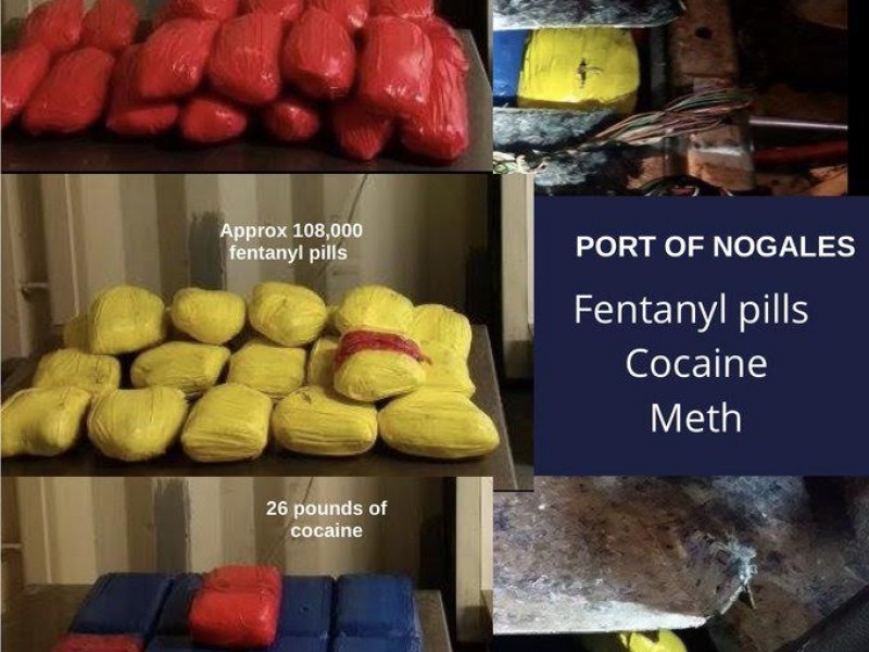 Fentanilo, Cocaína y Metanfetamina drogas aseguradas en Nogales,Arizona